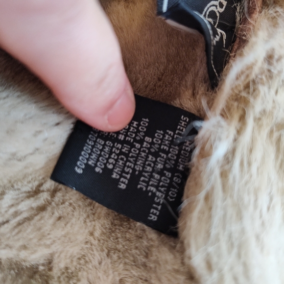 🥰 Vintage Y2K OUTBROOK "Penny Lane" Faux Suede/Faux Fur Overcoat, Distressed, M - Picture 15 of 16